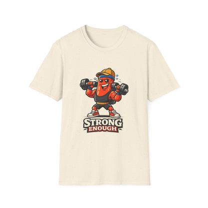 Strong Enough T-Shirt – Cute Dumbbell Gym Graphic Lightweight Cotton Tee