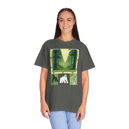Sasquatch Forest Graphic T-Shirt — Bigfoot Nature Adventure Tee