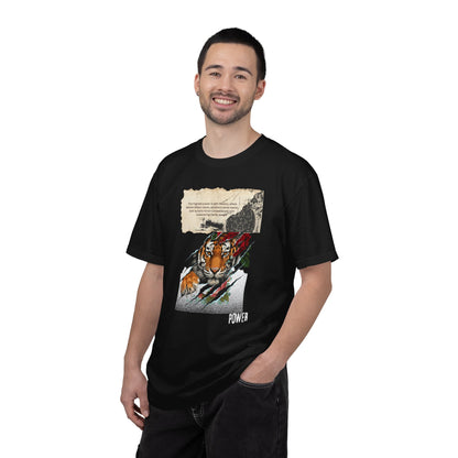 Tiger 'Power' Graphic T-Shirt — Vintage-Inspired Fierce Wildlife Tee