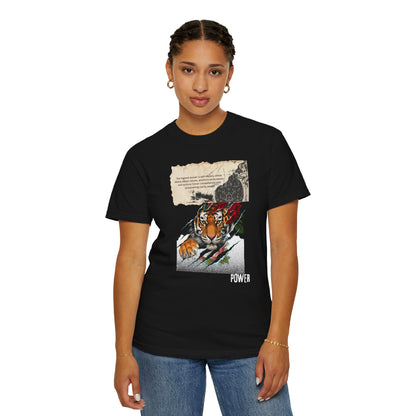 Tiger 'Power' Graphic T-Shirt — Vintage-Inspired Fierce Wildlife Tee