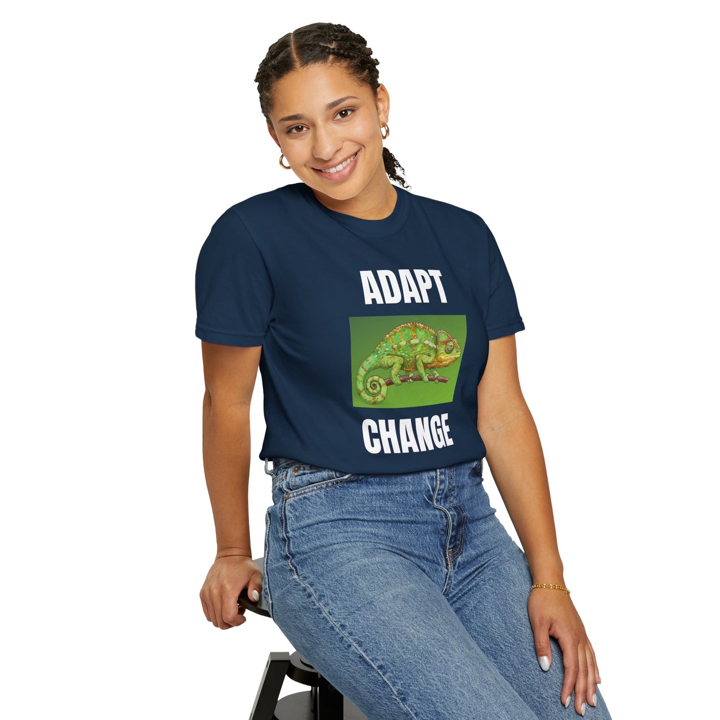 Adapt & Change T-Shirt — Chameleon Graphic Tee for Growth & Motivation