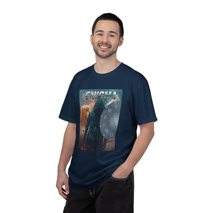 Enigma Astral T-Shirt — Zodiac Wheel & Cosmic Raven Graphic Tee