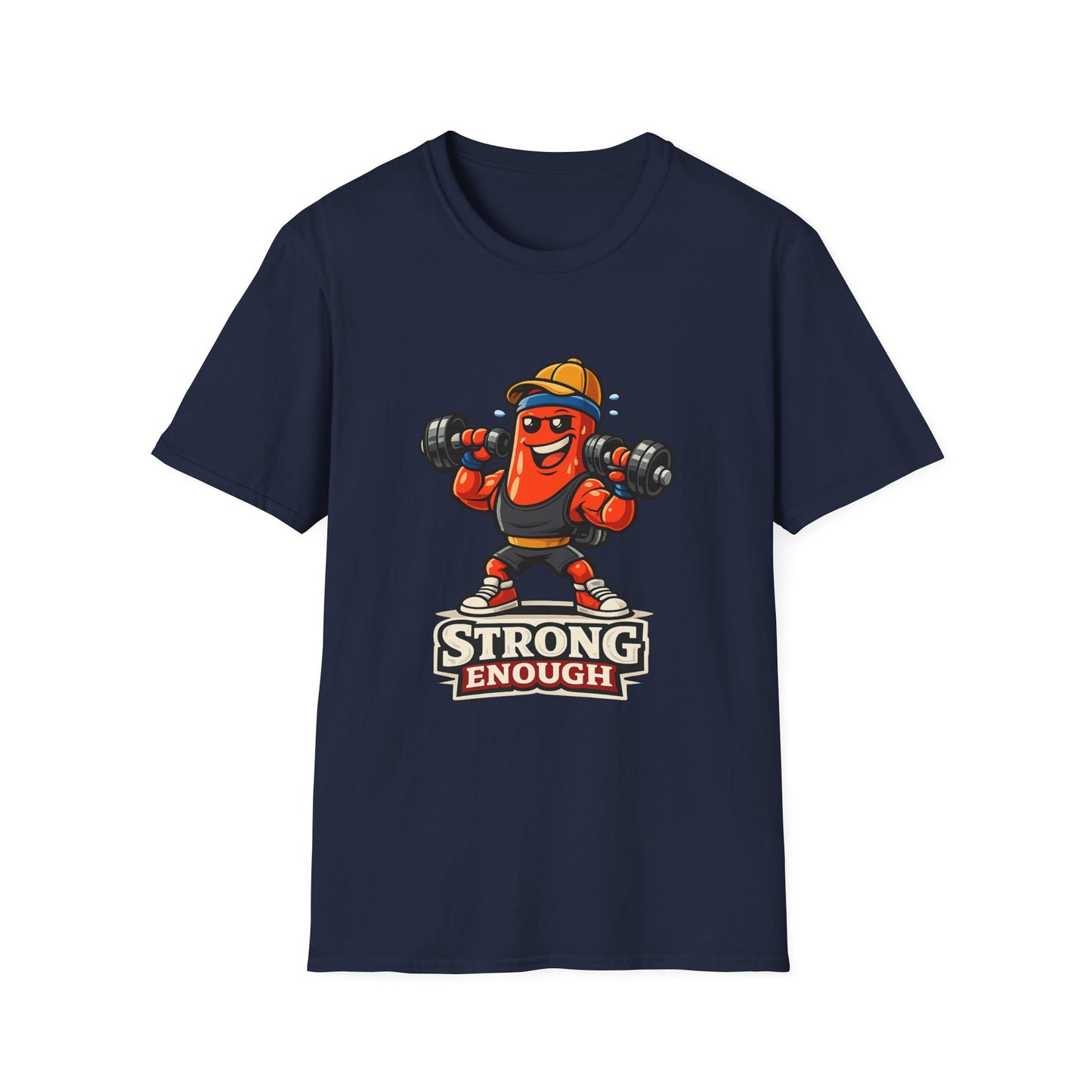 Strong Enough T-Shirt – Cute Dumbbell Gym Graphic Lightweight Cotton Tee
