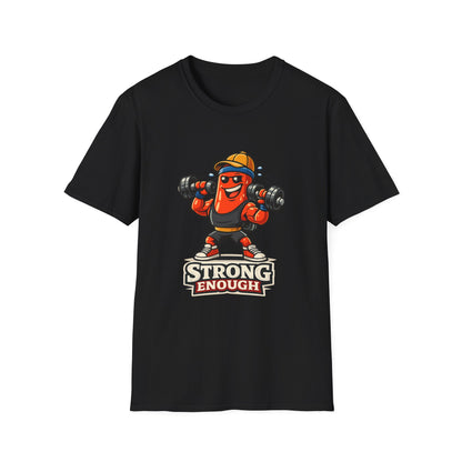 Strong Enough T-Shirt – Cute Dumbbell Gym Graphic Lightweight Cotton Tee