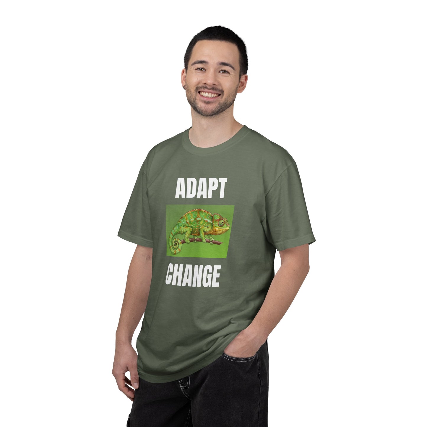 Adapt & Change T-Shirt — Chameleon Graphic Tee for Growth & Motivation