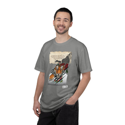 Tiger 'Power' Graphic T-Shirt — Vintage-Inspired Fierce Wildlife Tee