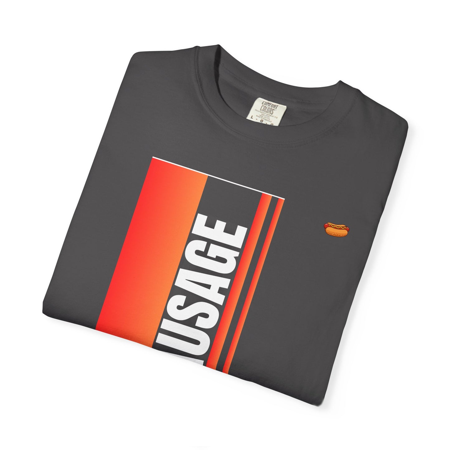 Sausage Retro Stripe T‑Shirt — Bold Vertical BBQ Graphic Tee