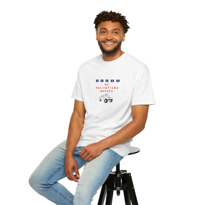 T-Shirt — "No Validations Needed" Patriotic Truck Graphic