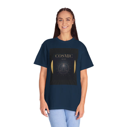 Cosmic Moon Phase T-Shirt — "COSMIC" Gold Celestial Graphic Tee