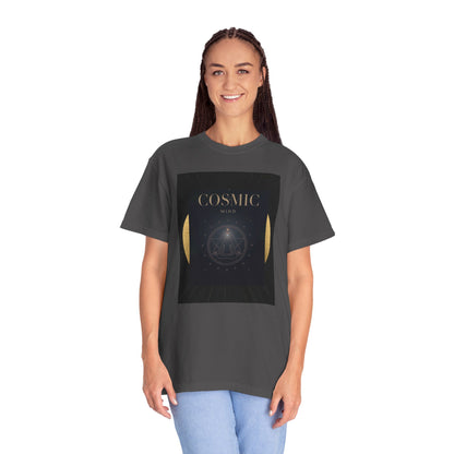Cosmic Moon Phase T-Shirt — "COSMIC" Gold Celestial Graphic Tee
