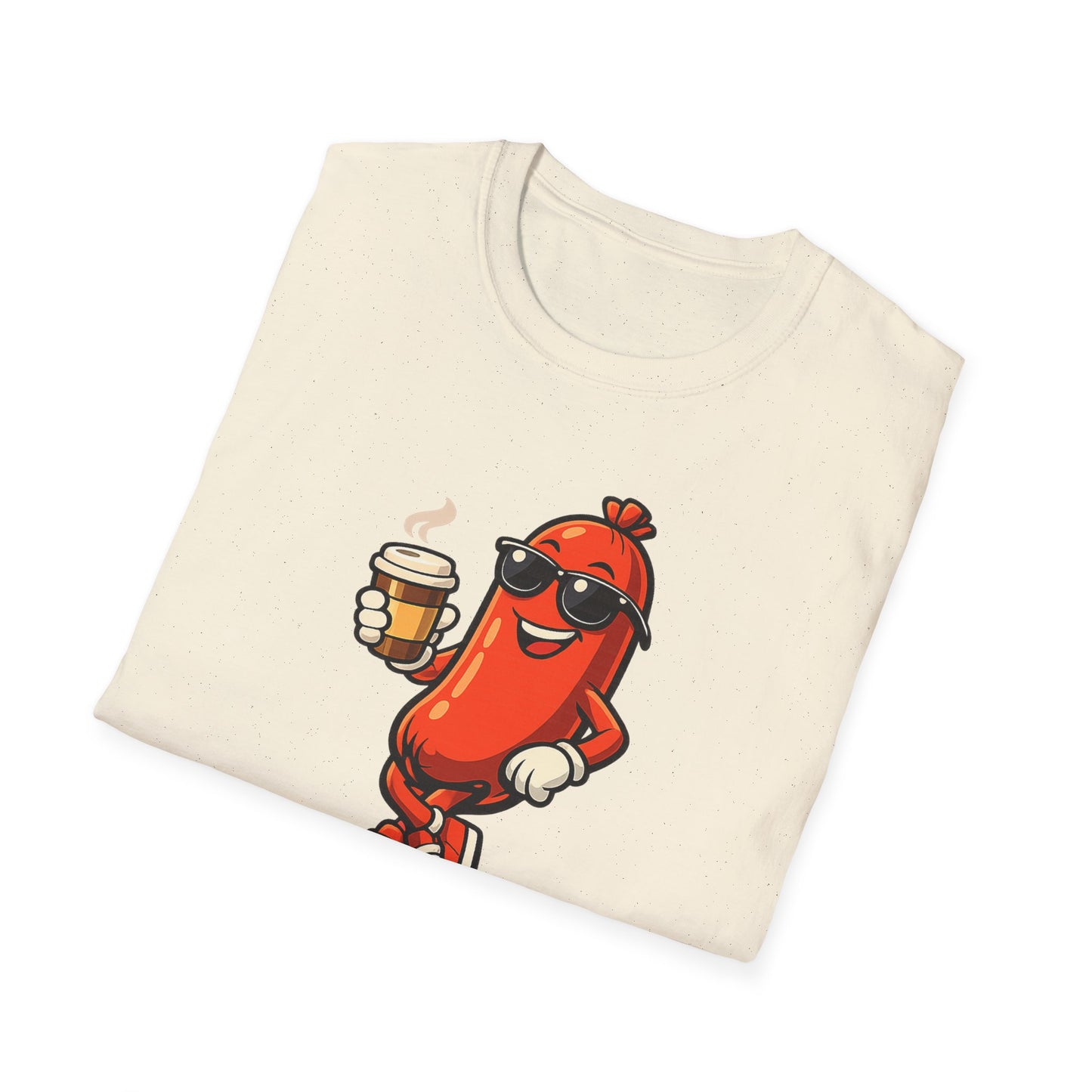 Powered by Bad Decisions Funny T-Shirt – Hot Dog Coffee Graphic Cotton Tee