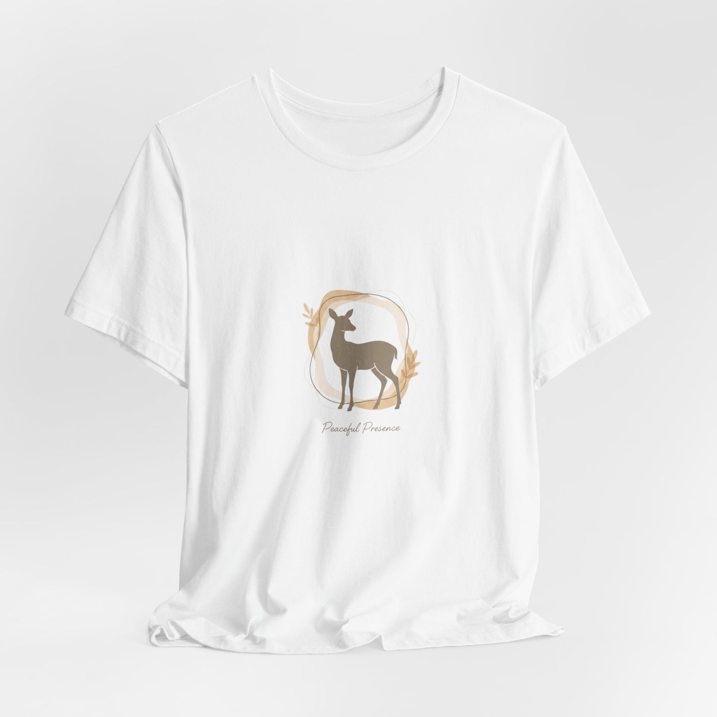 Minimal Deer Silhouette Tee | neutral animal spots, quiet nature pattern