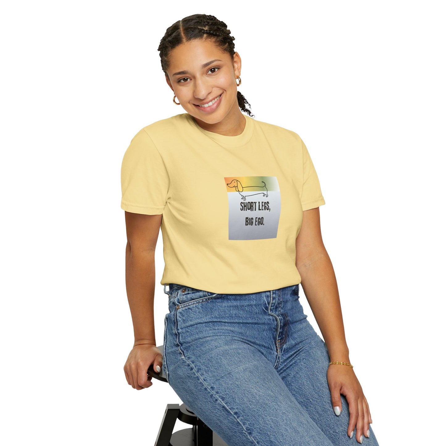 Dachshund Tee — "Short Legs, Big Ego" Graphic T-Shirt