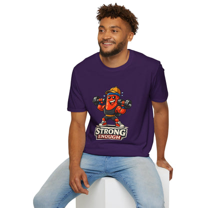 Strong Enough T-Shirt – Cute Dumbbell Gym Graphic Lightweight Cotton Tee
