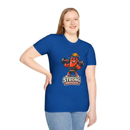 Strong Enough T-Shirt – Cute Dumbbell Gym Graphic Lightweight Cotton Tee