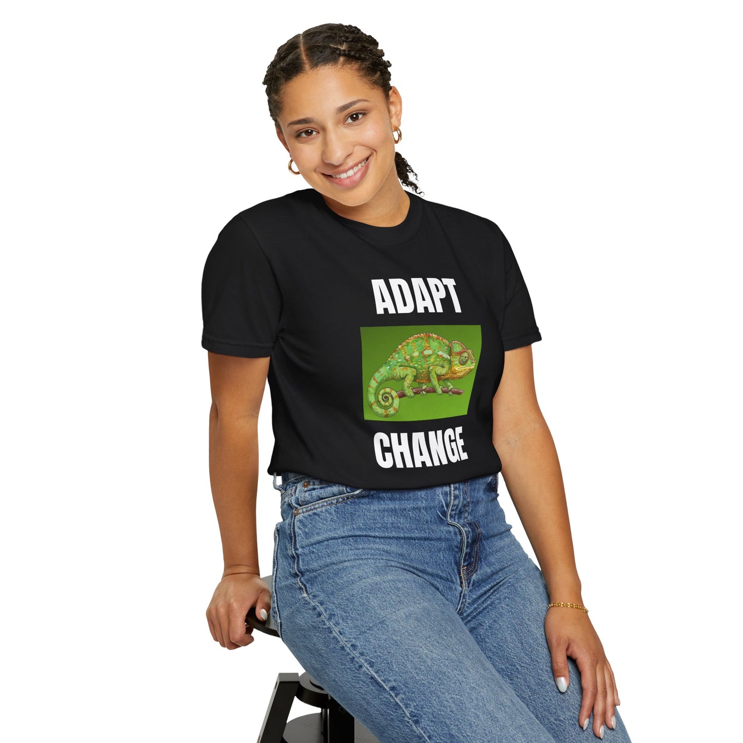 Adapt & Change T-Shirt — Chameleon Graphic Tee for Growth & Motivation