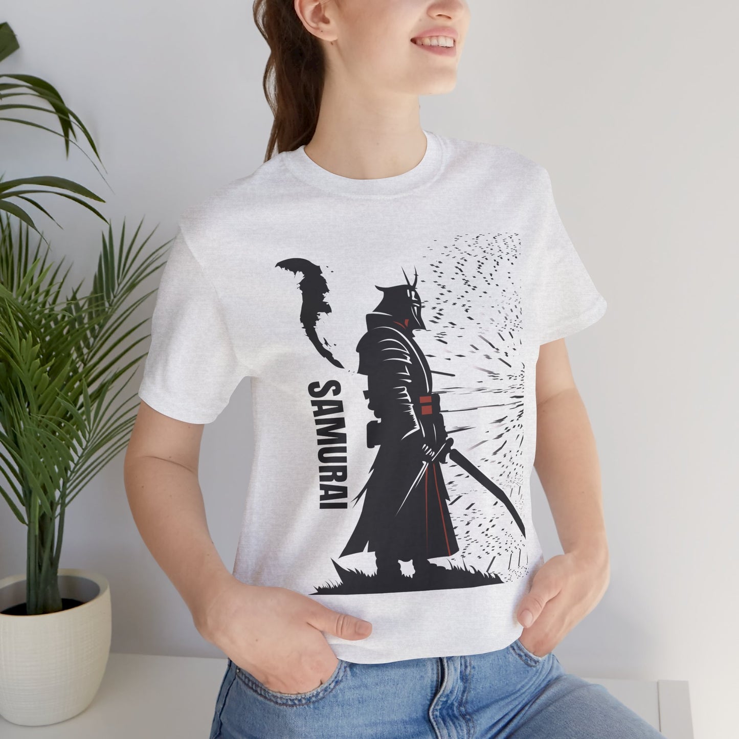 Samurai Graphic Tee - Katana Warrior Silhouette T-Shirt