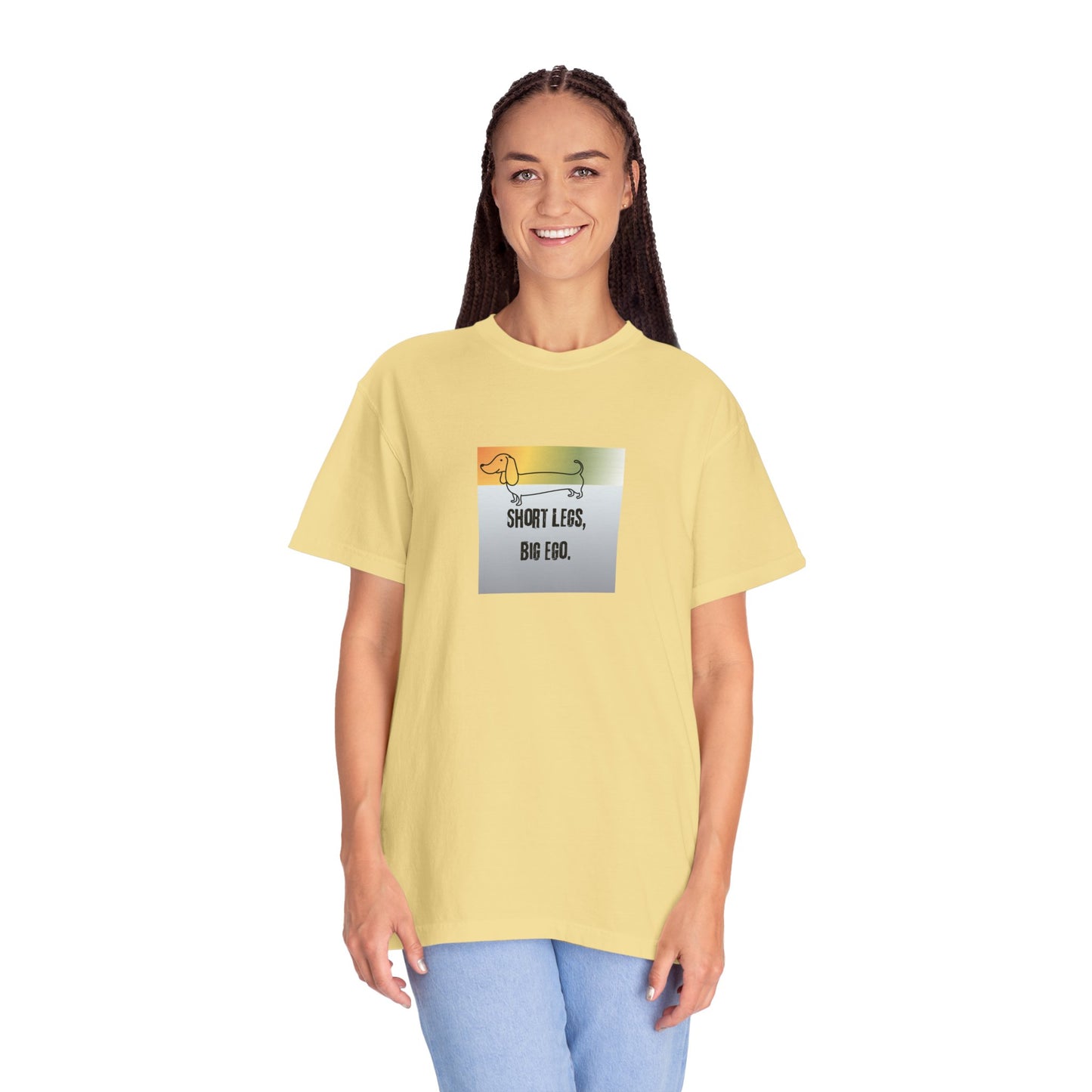 Dachshund Tee — "Short Legs, Big Ego" Graphic T-Shirt
