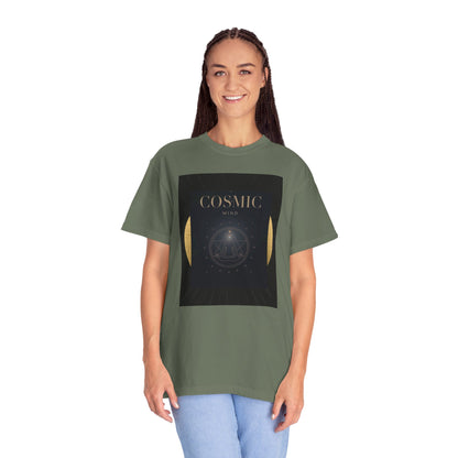 Cosmic Moon Phase T-Shirt — "COSMIC" Gold Celestial Graphic Tee