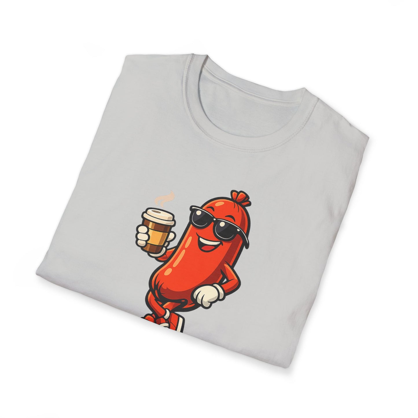 Powered by Bad Decisions Funny T-Shirt – Hot Dog Coffee Graphic Cotton Tee