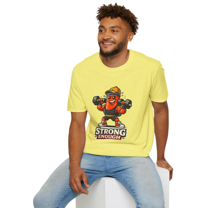 Strong Enough T-Shirt – Cute Dumbbell Gym Graphic Lightweight Cotton Tee