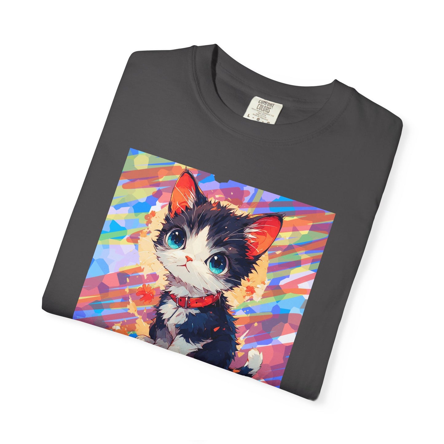 Cute Kawaii Kitten T-Shirt — Colorful Anime Cat Graphic Tee