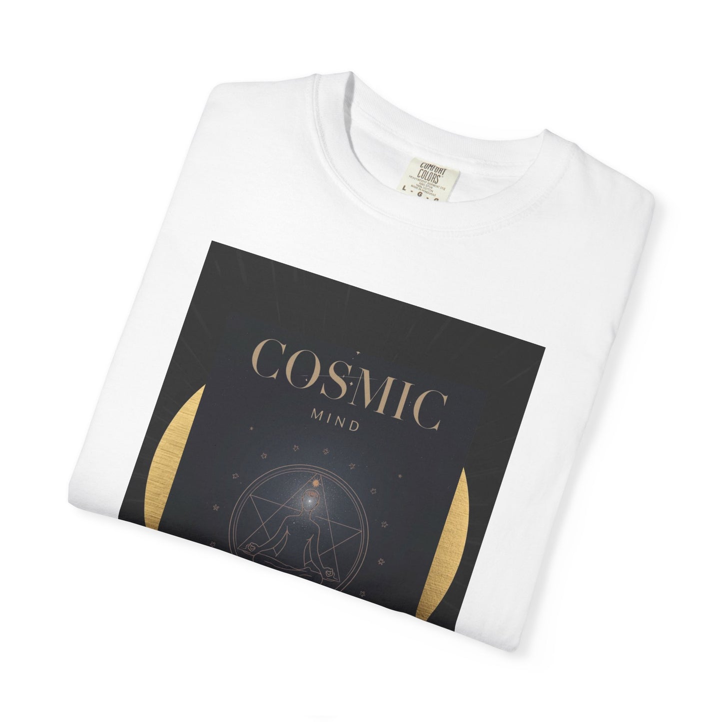 Cosmic Moon Phase T-Shirt — "COSMIC" Gold Celestial Graphic Tee