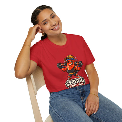 Strong Enough T-Shirt – Cute Dumbbell Gym Graphic Lightweight Cotton Tee