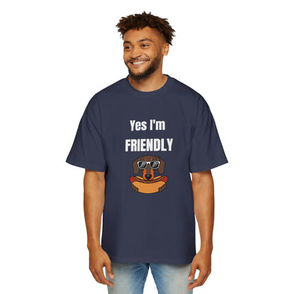 Yes I'm Friendly Dog Graphic Tee — Funny Dachshund Sunglasses T-Shirt