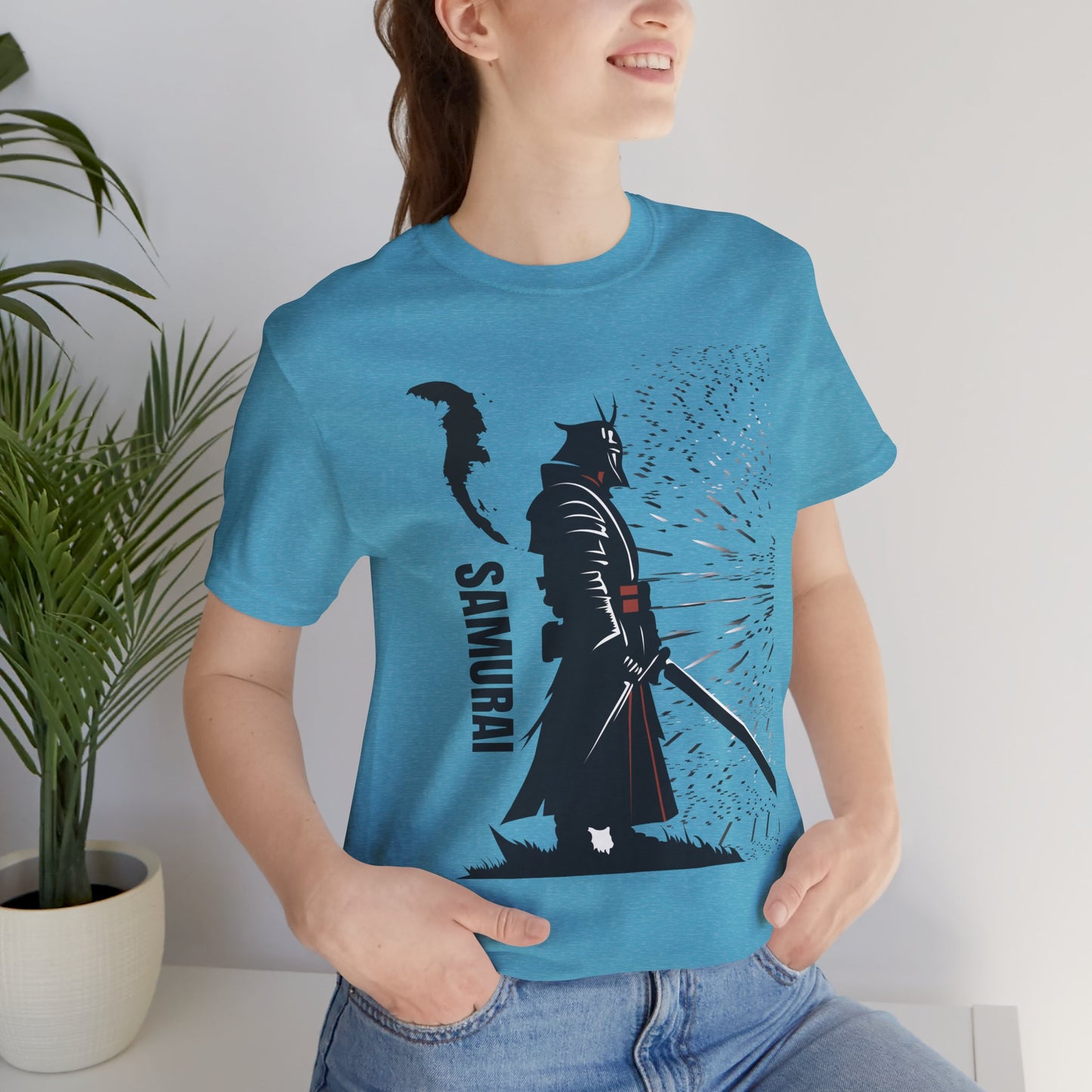 Samurai Graphic Tee - Katana Warrior Silhouette T-Shirt
