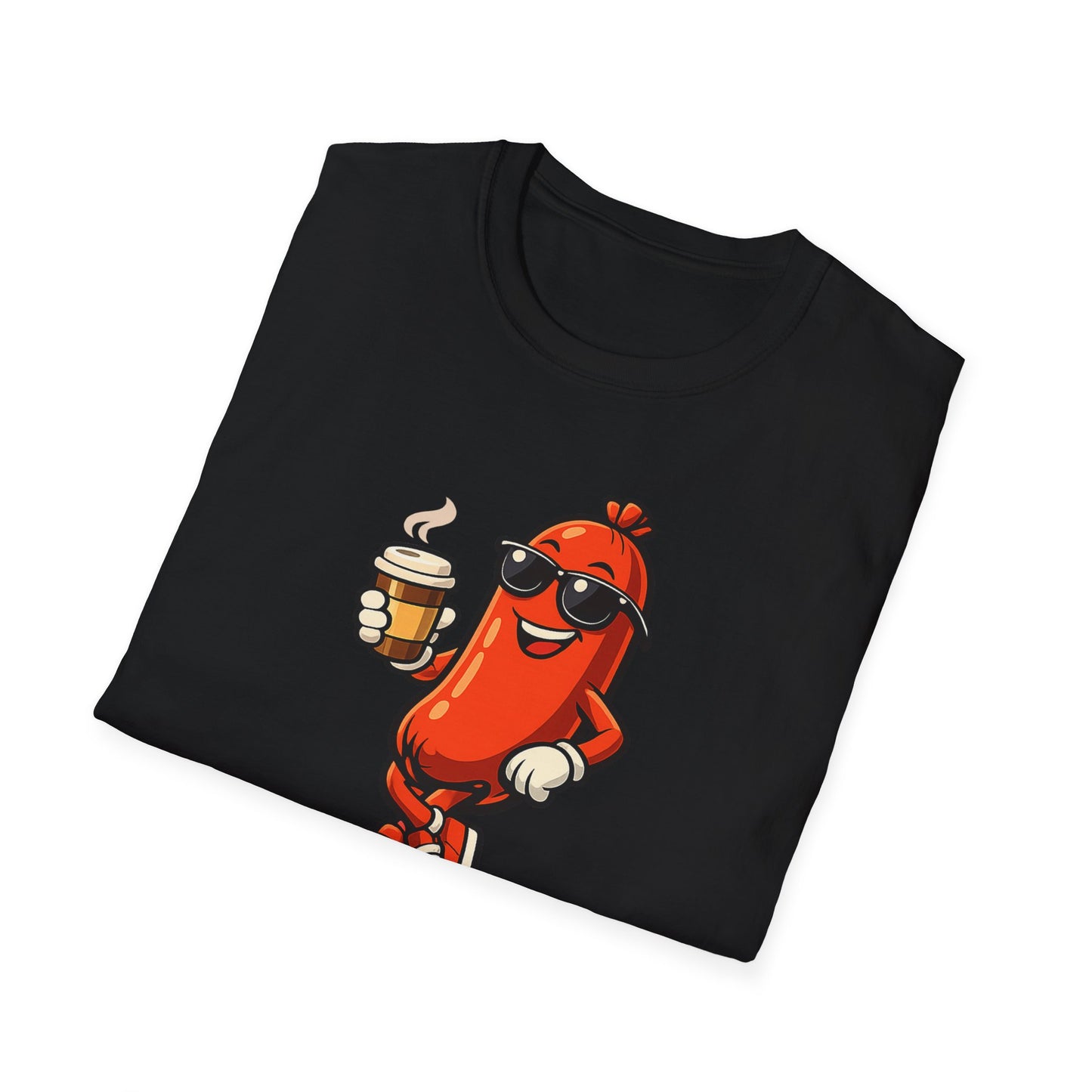 Powered by Bad Decisions Funny T-Shirt – Hot Dog Coffee Graphic Cotton Tee