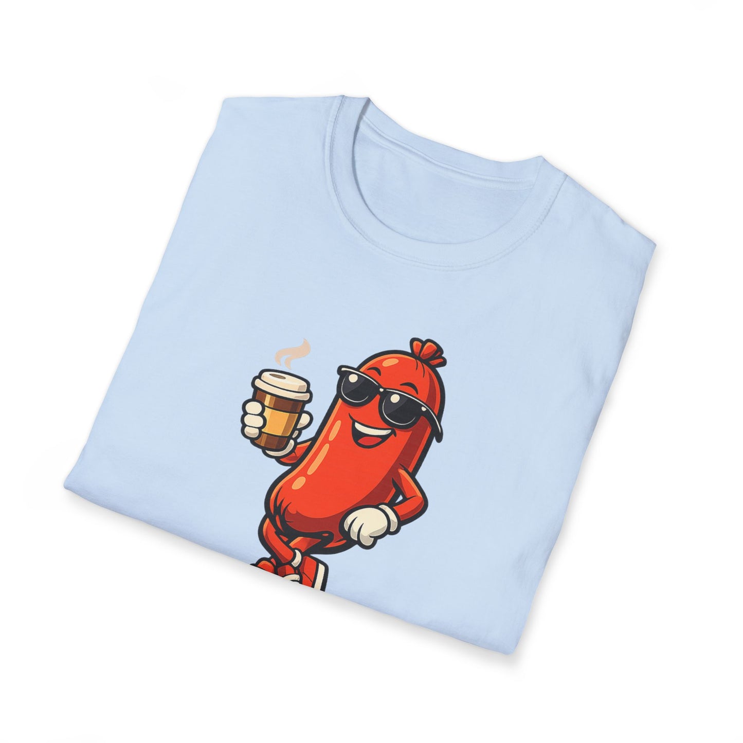 Powered by Bad Decisions Funny T-Shirt – Hot Dog Coffee Graphic Cotton Tee