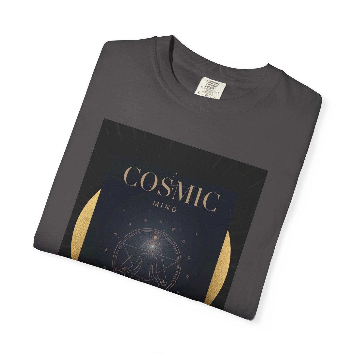 Cosmic Moon Phase T-Shirt — "COSMIC" Gold Celestial Graphic Tee