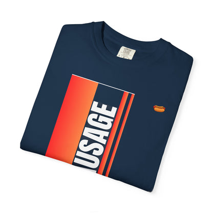 Sausage Retro Stripe T‑Shirt — Bold Vertical BBQ Graphic Tee