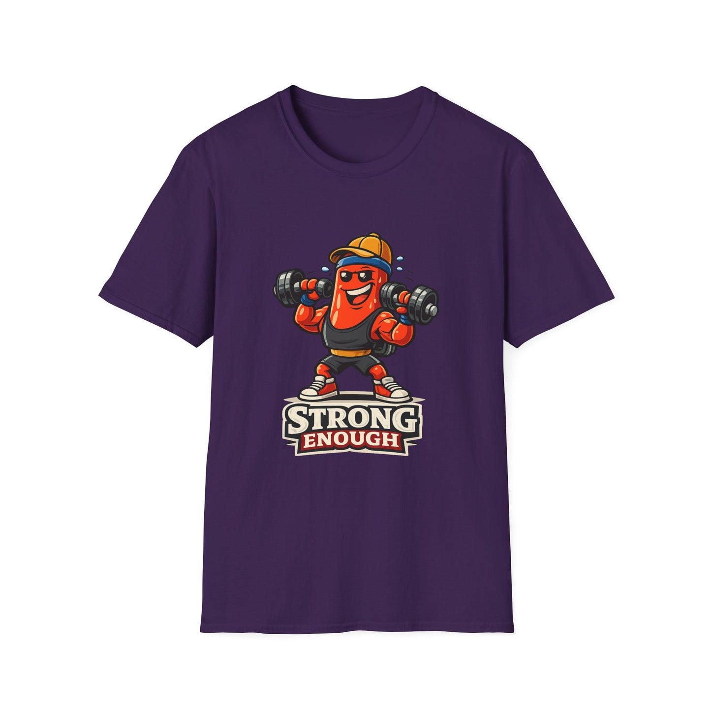 Strong Enough T-Shirt – Cute Dumbbell Gym Graphic Lightweight Cotton Tee