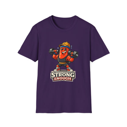 Strong Enough T-Shirt – Cute Dumbbell Gym Graphic Lightweight Cotton Tee