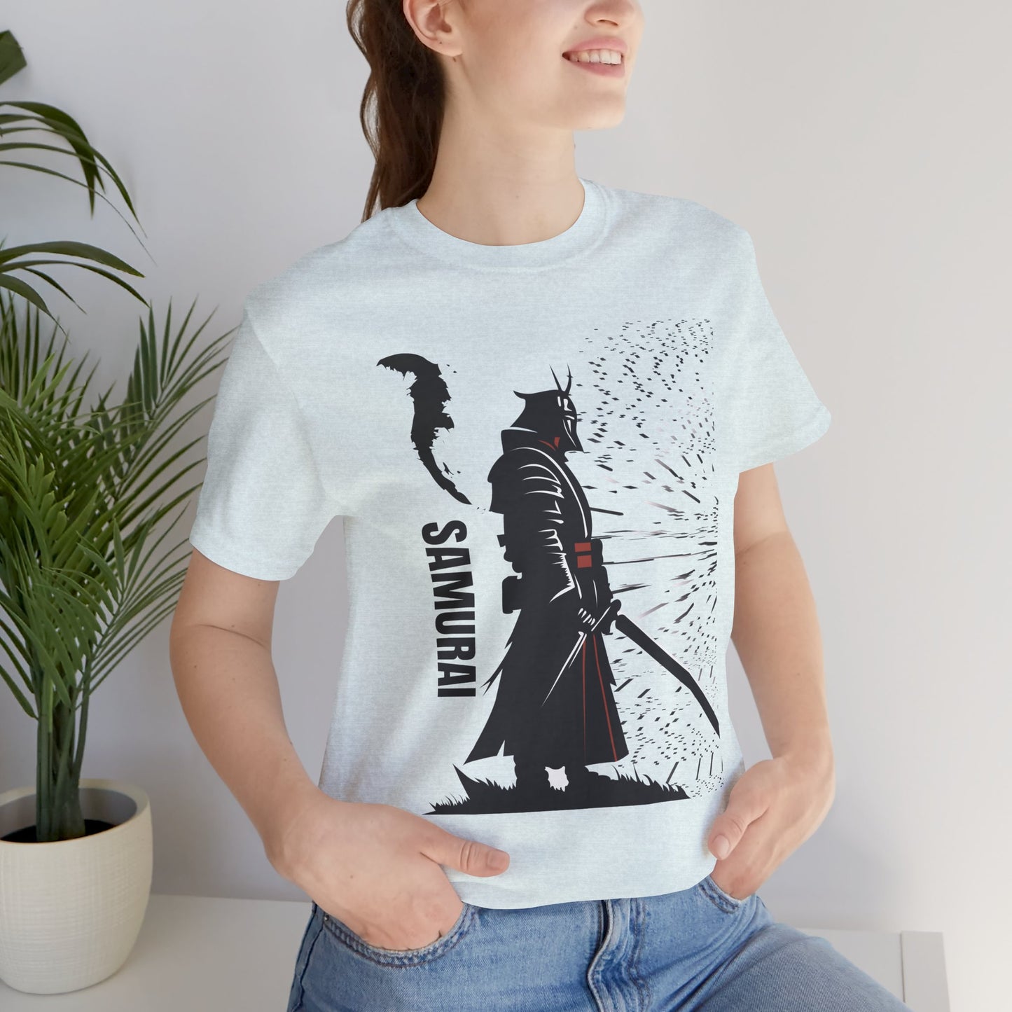 Samurai Graphic Tee - Katana Warrior Silhouette T-Shirt