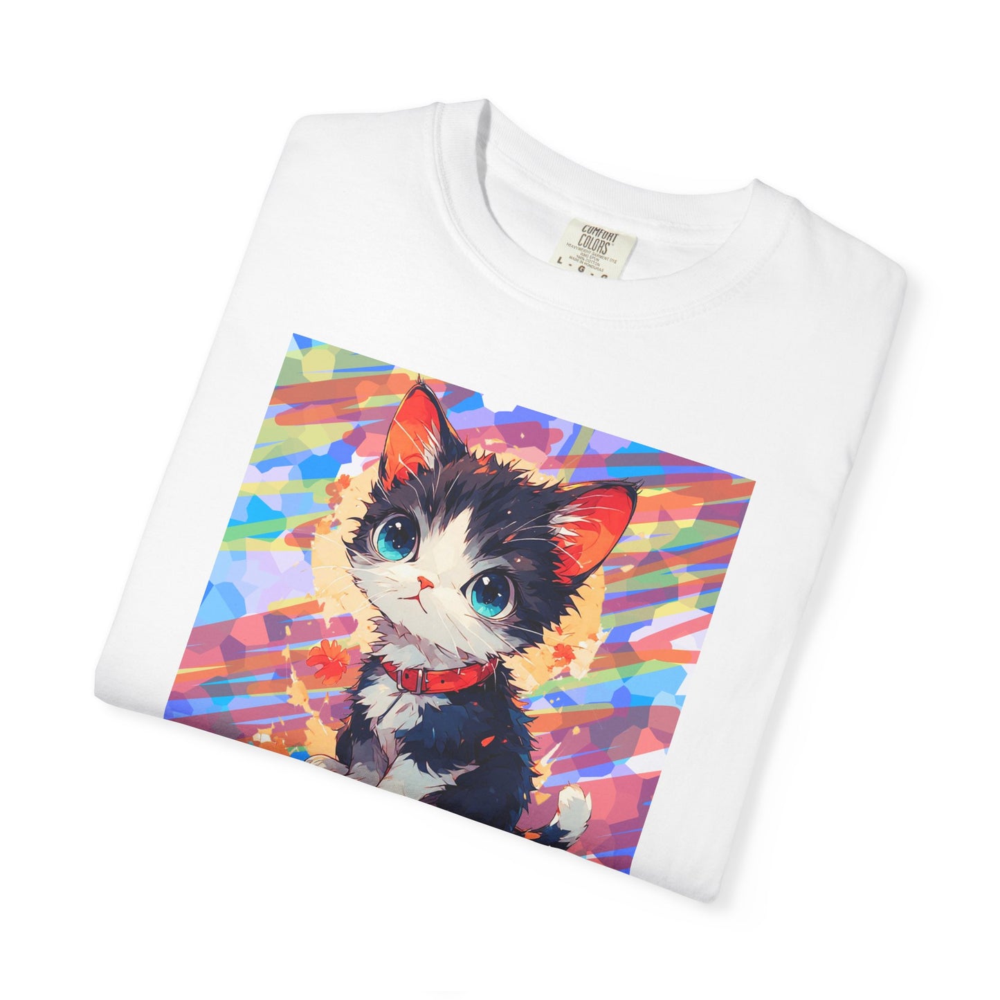 Cute Kawaii Kitten T-Shirt — Colorful Anime Cat Graphic Tee