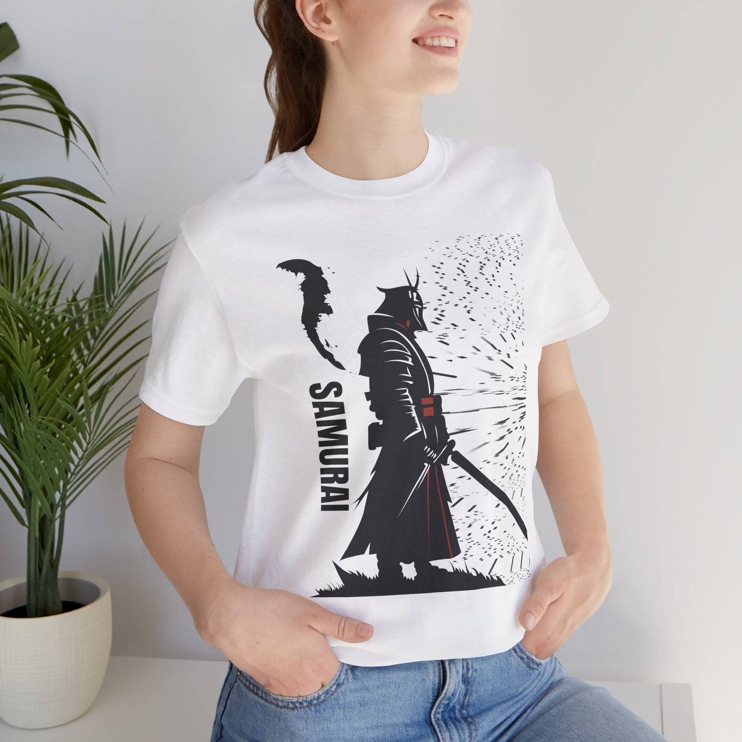 Samurai Graphic Tee - Katana Warrior Silhouette T-Shirt