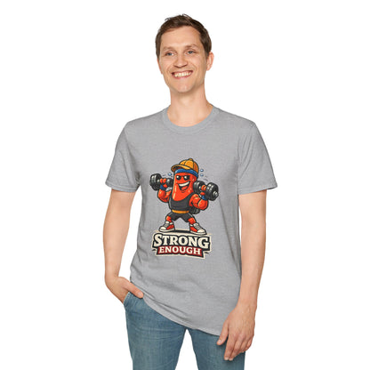 Strong Enough T-Shirt – Cute Dumbbell Gym Graphic Lightweight Cotton Tee