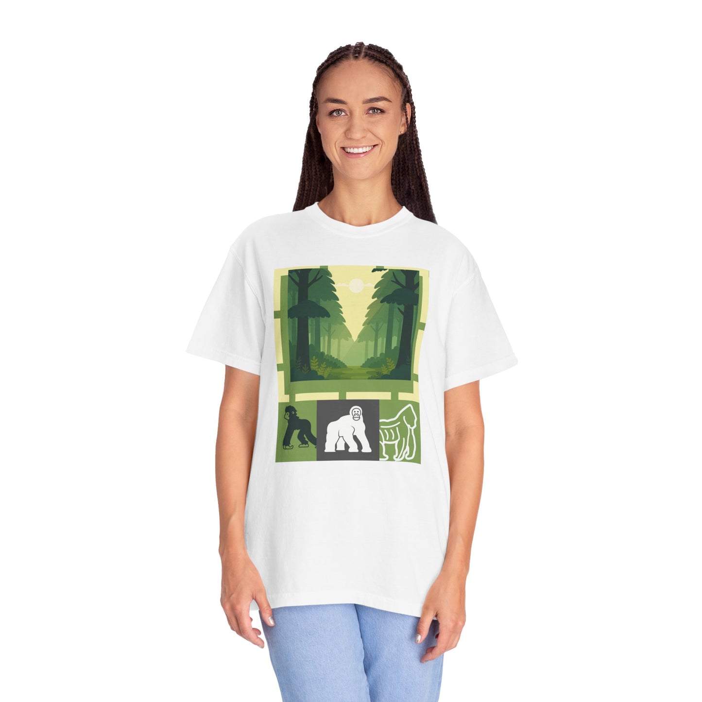 Sasquatch Forest Graphic T-Shirt — Bigfoot Nature Adventure Tee