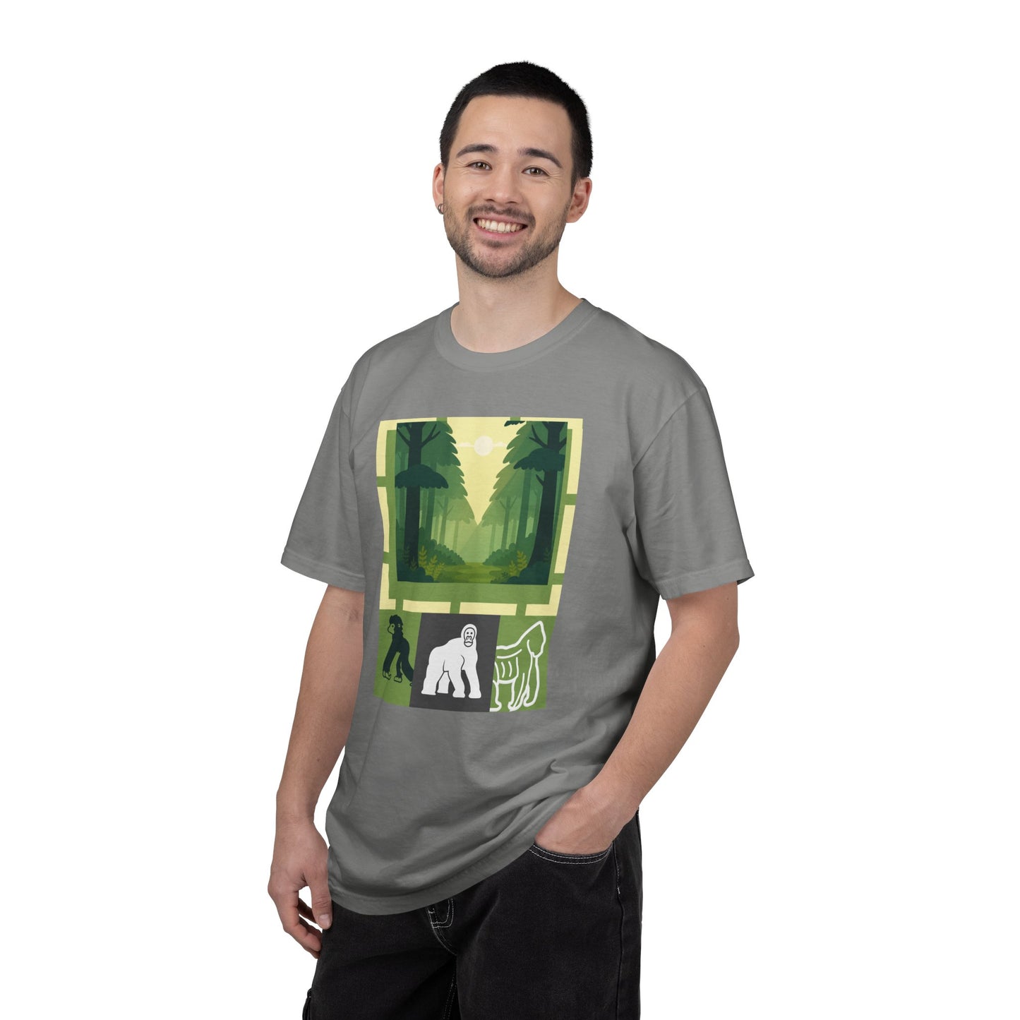 Sasquatch Forest Graphic T-Shirt — Bigfoot Nature Adventure Tee