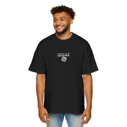IDGAF Dice Graphic Tee — Bold Red Oversized Men’s T‑Shirt