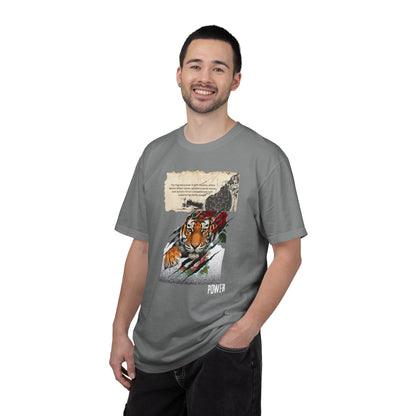 Tiger 'Power' Graphic T-Shirt — Vintage-Inspired Fierce Wildlife Tee