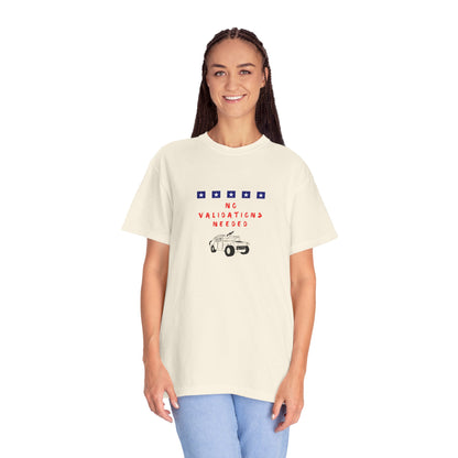T-Shirt — "No Validations Needed" Patriotic Truck Graphic