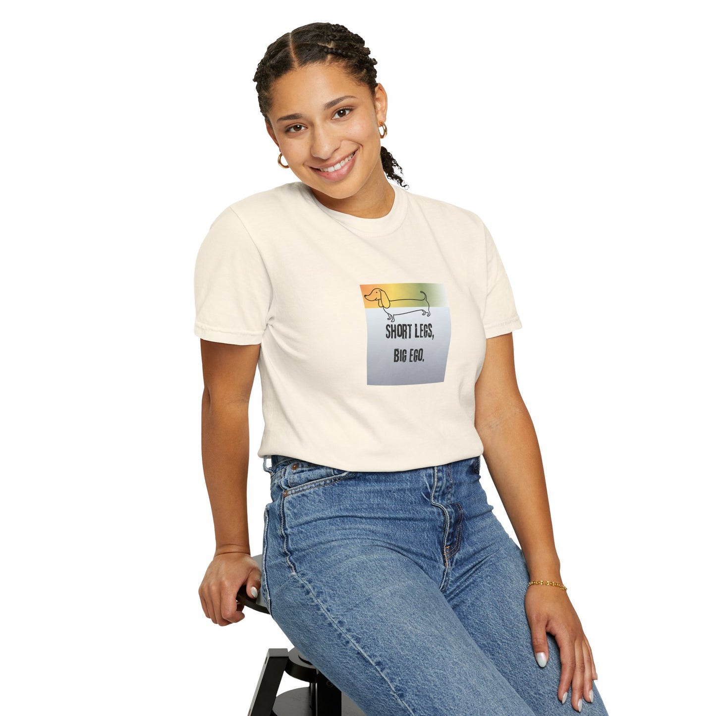 Dachshund Tee — "Short Legs, Big Ego" Graphic T-Shirt