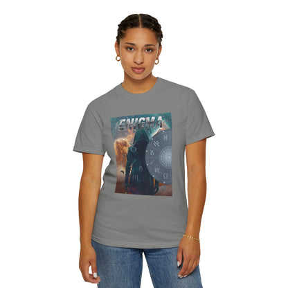 Enigma Astral T-Shirt — Zodiac Wheel & Cosmic Raven Graphic Tee