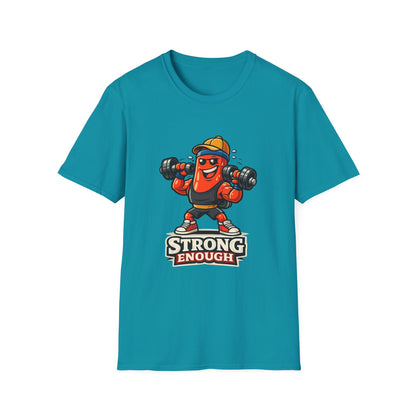 Strong Enough T-Shirt – Cute Dumbbell Gym Graphic Lightweight Cotton Tee