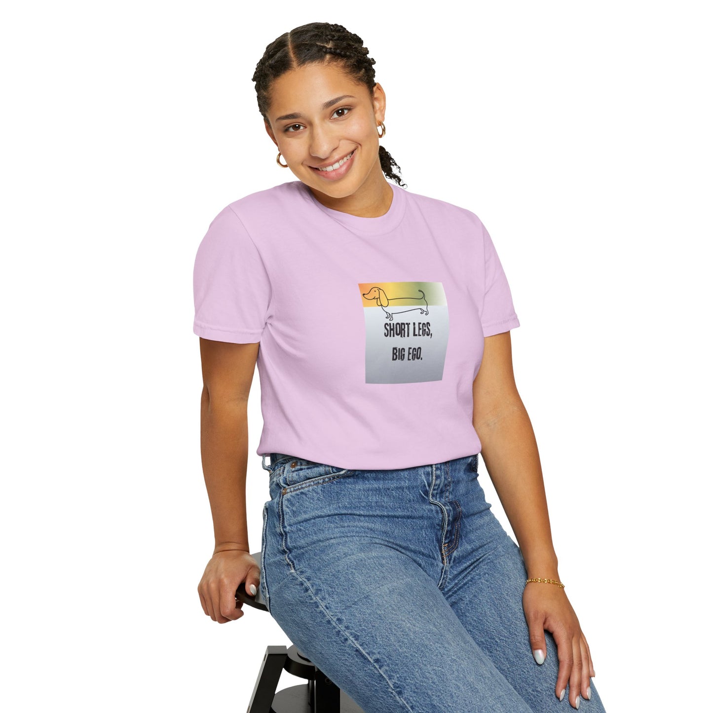 Dachshund Tee — "Short Legs, Big Ego" Graphic T-Shirt