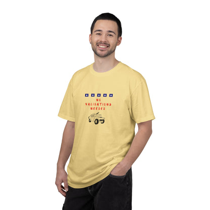 T-Shirt — "No Validations Needed" Patriotic Truck Graphic